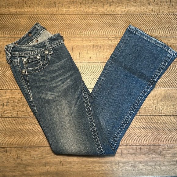 Miss Me Jeans Size 26 Bootcut Jeans JP6080B Embellished Rose - Picture 1 of 6